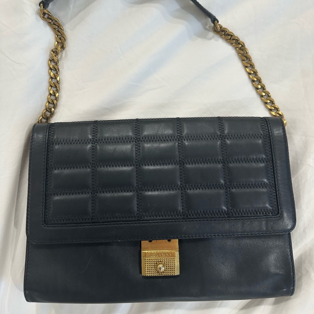 Chain-Link Leather Cassie Shoulder Bag